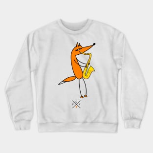 Fox and saxophone Crewneck Sweatshirt